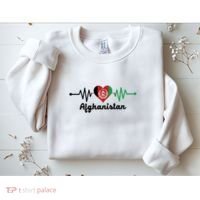 Afghanistan Heart Love Pulse Flag Support Sweatshirt thumb 2