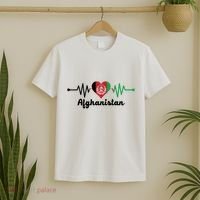 Afghanistan Heart Love Pulse Flag Support T-Shirt thumb 2