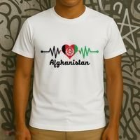 Afghanistan Heart Love Pulse Flag Support T-Shirt thumb 3