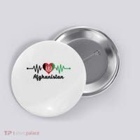 Afghanistan Heart Love Pulse Flag Support Button thumb 0