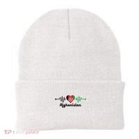 Afghanistan Heart Love Pulse Flag Support Beanie thumb 0