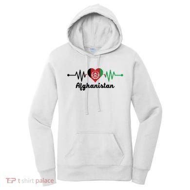 Afghanistan Heart Love Pulse Flag Support Women's Hoodie