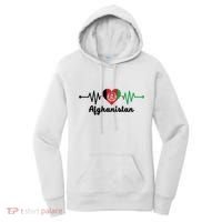 Afghanistan Heart Love Pulse Flag Support Women's Hoodie thumb 0
