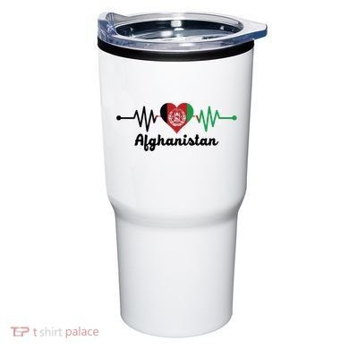 Afghanistan Heart Love Pulse Flag Support Tumbler