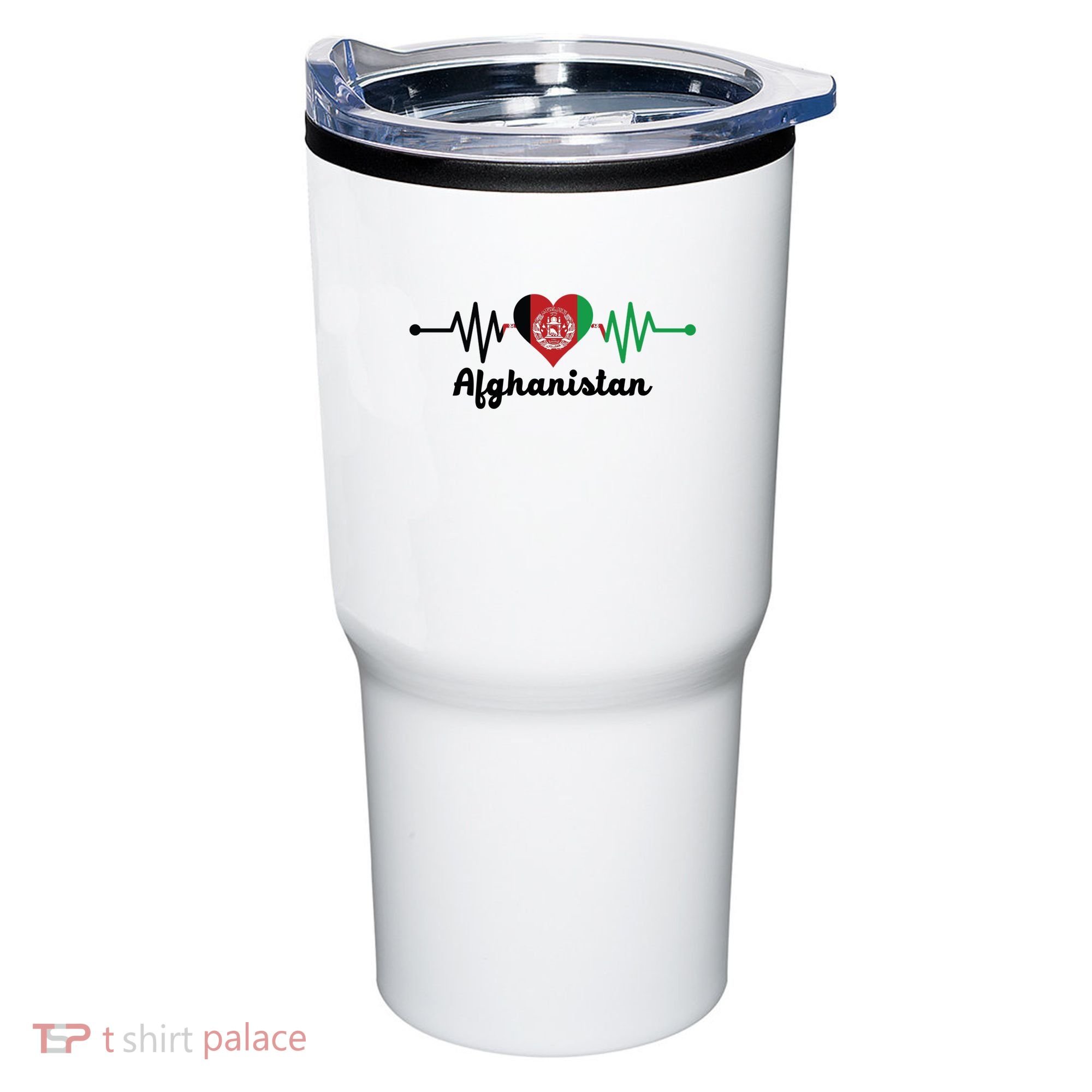 Afghanistan Heart Love Pulse Flag Support Tumbler