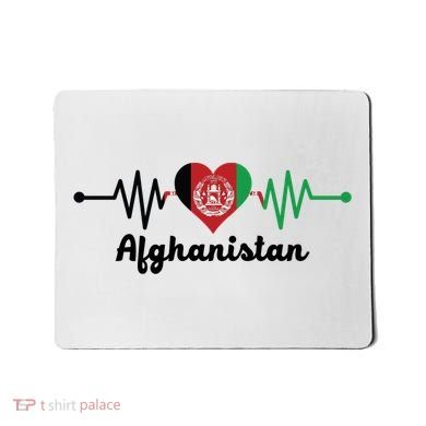 Afghanistan Heart Love Pulse Flag Support Mousepad
