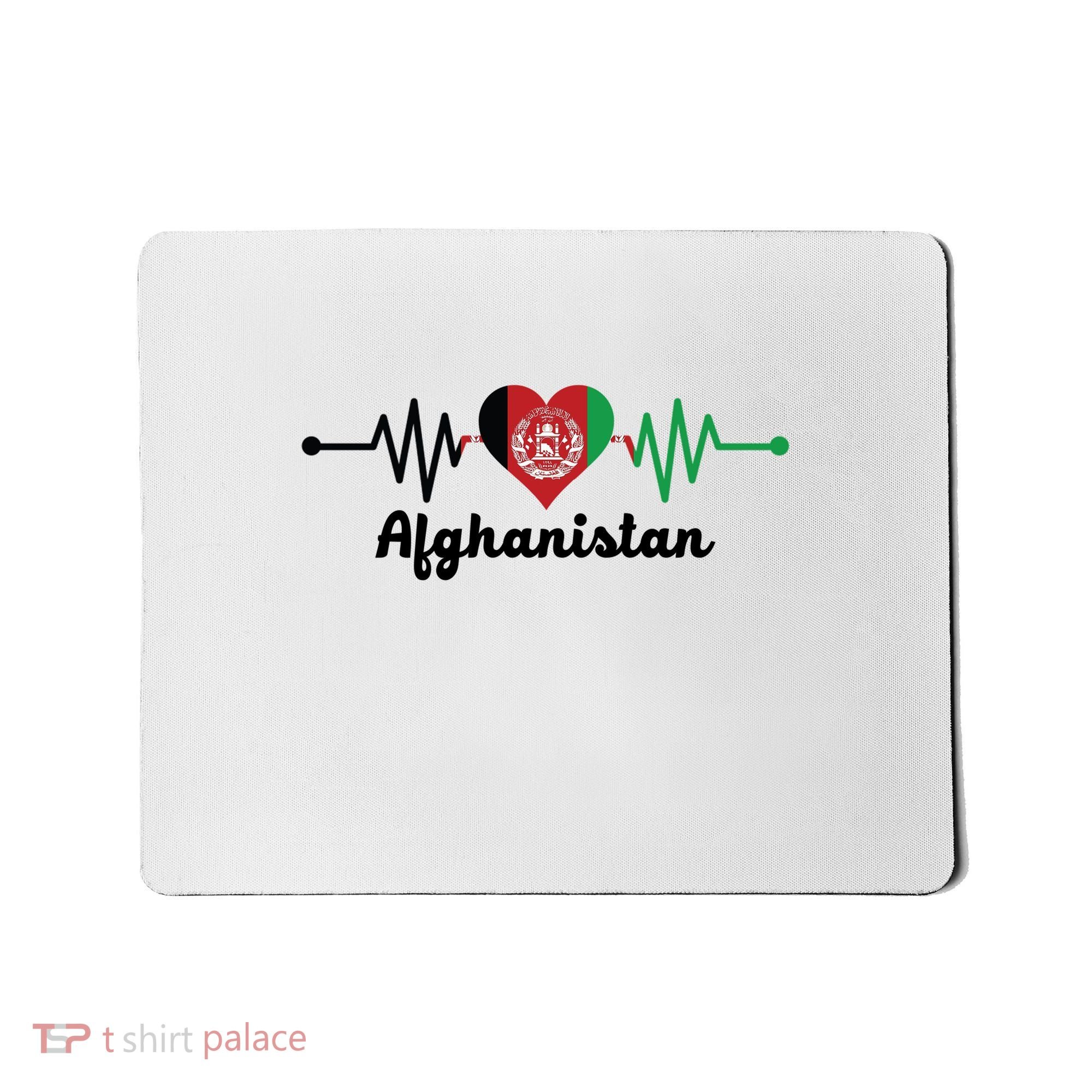 Afghanistan Heart Love Pulse Flag Support Mousepad