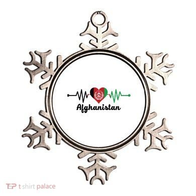 Afghanistan Heart Love Pulse Flag Support Ornament