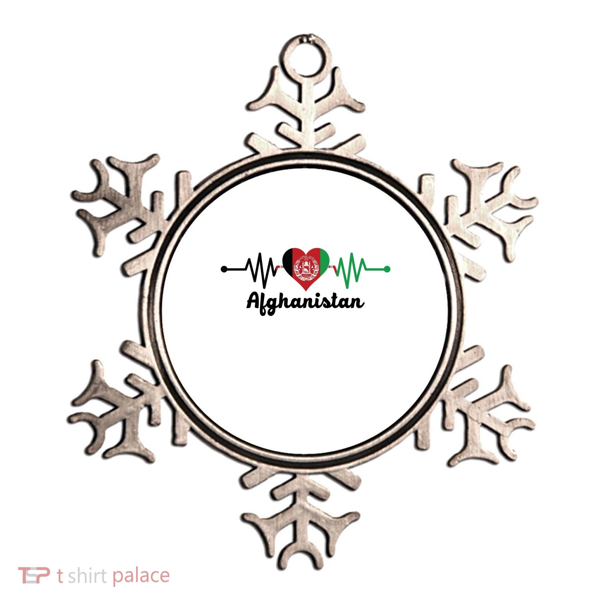 Afghanistan Heart Love Pulse Flag Support Ornament