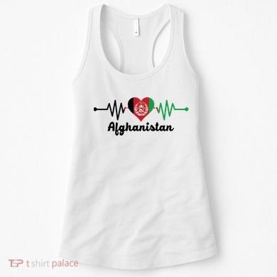 Afghanistan Heart Love Pulse Flag Support Women's Tank Top