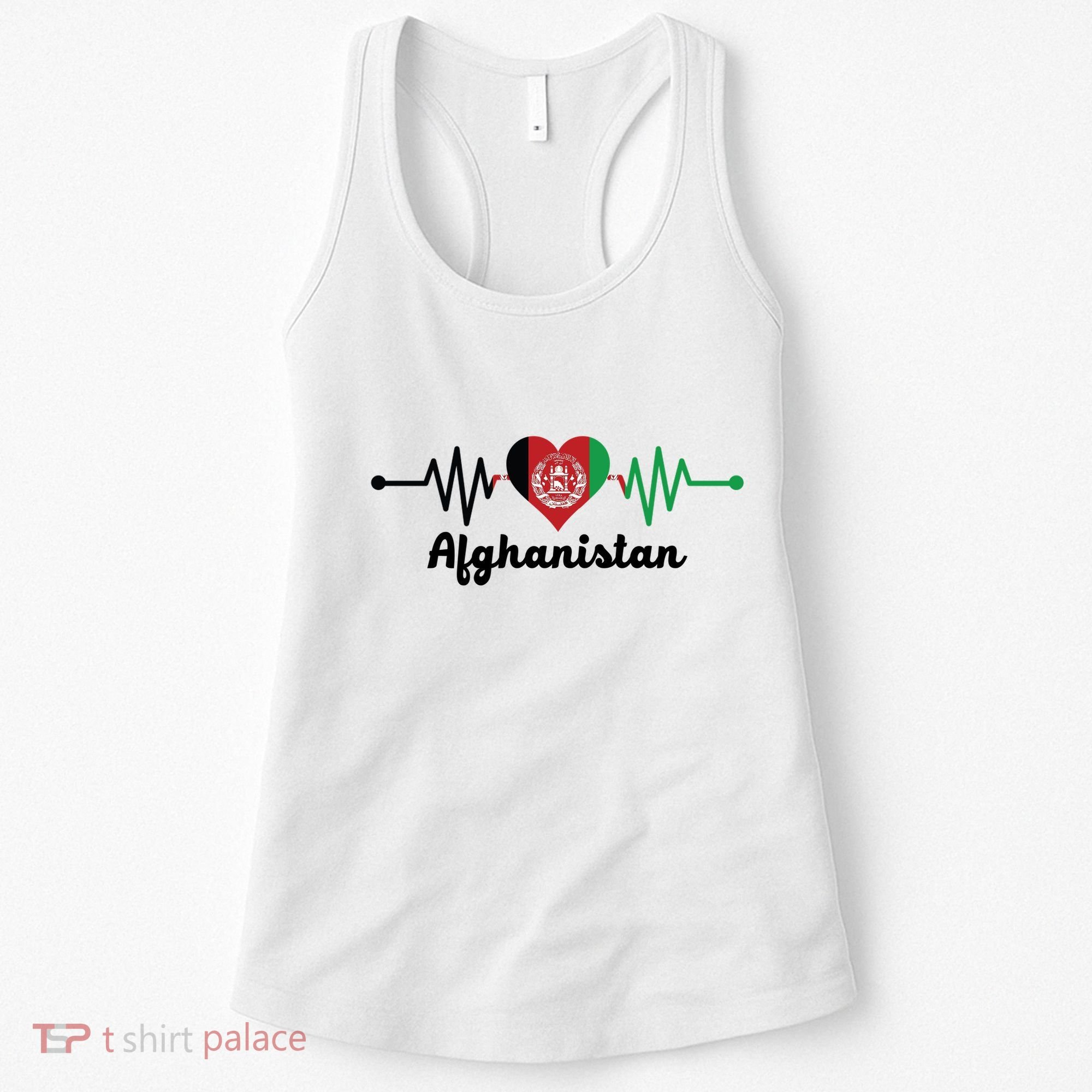 Afghanistan Heart Love Pulse Flag Support Women's Tank Top