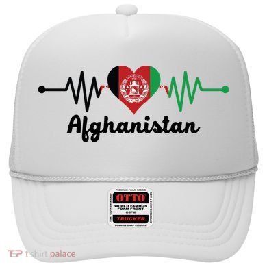 Afghanistan Heart Love Pulse Flag Support Hat