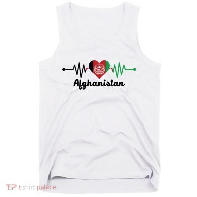 Afghanistan Heart Love Pulse Flag Support Tank Top