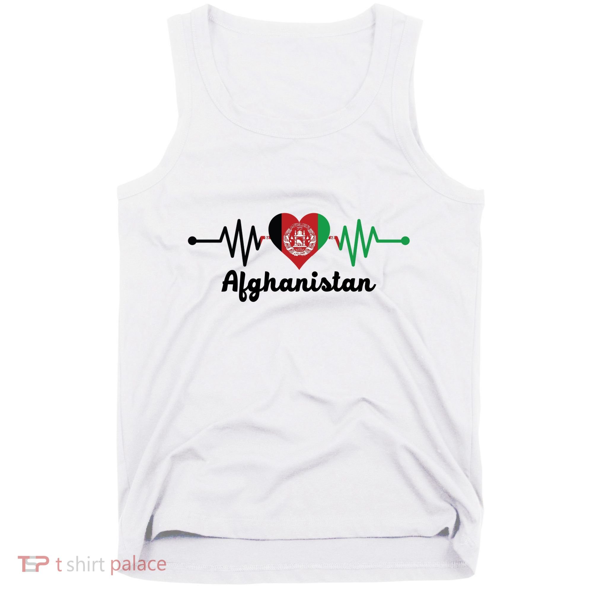 Afghanistan Heart Love Pulse Flag Support Tank Top