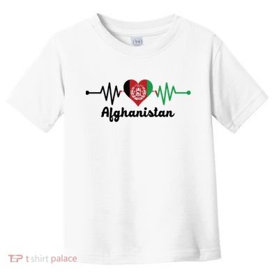 Afghanistan Heart Love Pulse Flag Support Toddler T-Shirt