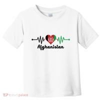 Afghanistan Heart Love Pulse Flag Support Toddler T-Shirt thumb 0
