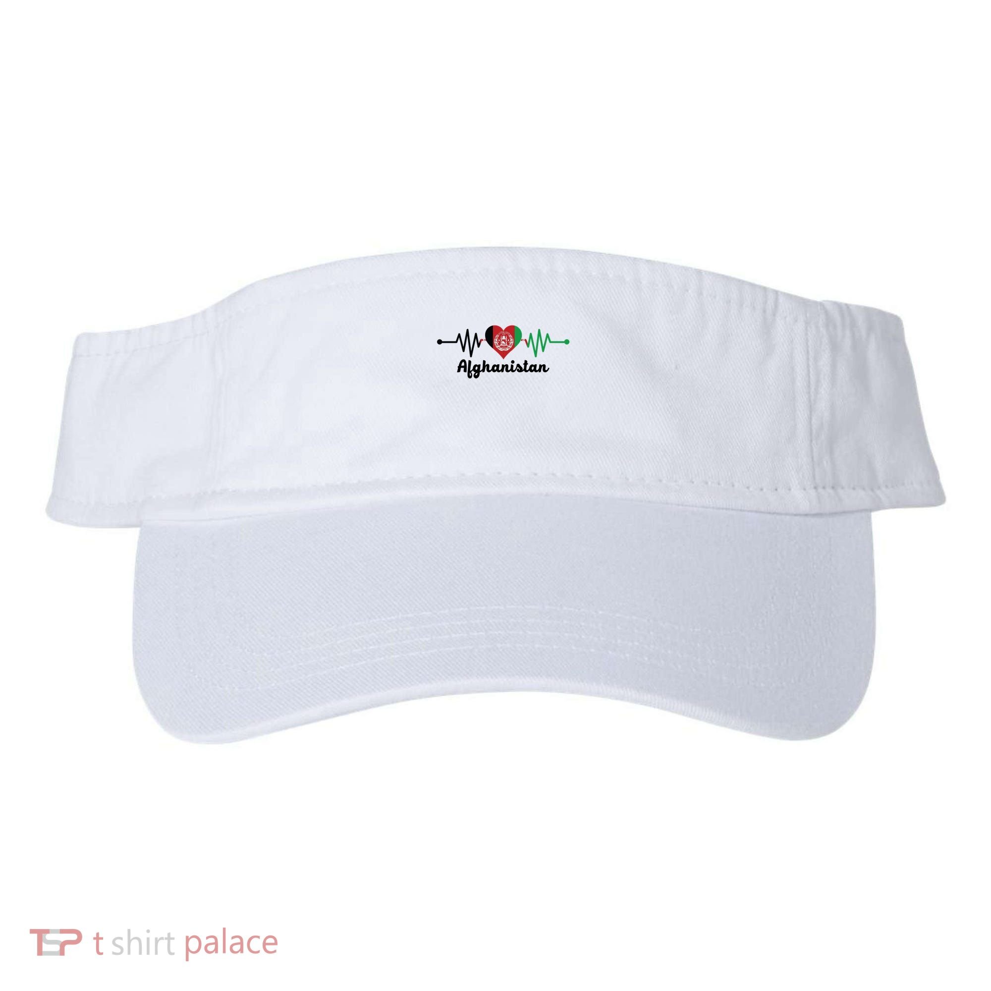 Afghanistan Heart Love Pulse Flag Support Visor