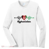 Afghanistan Heart Love Pulse Flag Support Women's Long Sleeve Shirt thumb 0