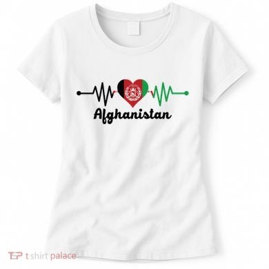 Afghanistan Heart Love Pulse Flag Support Women's T-Shirt