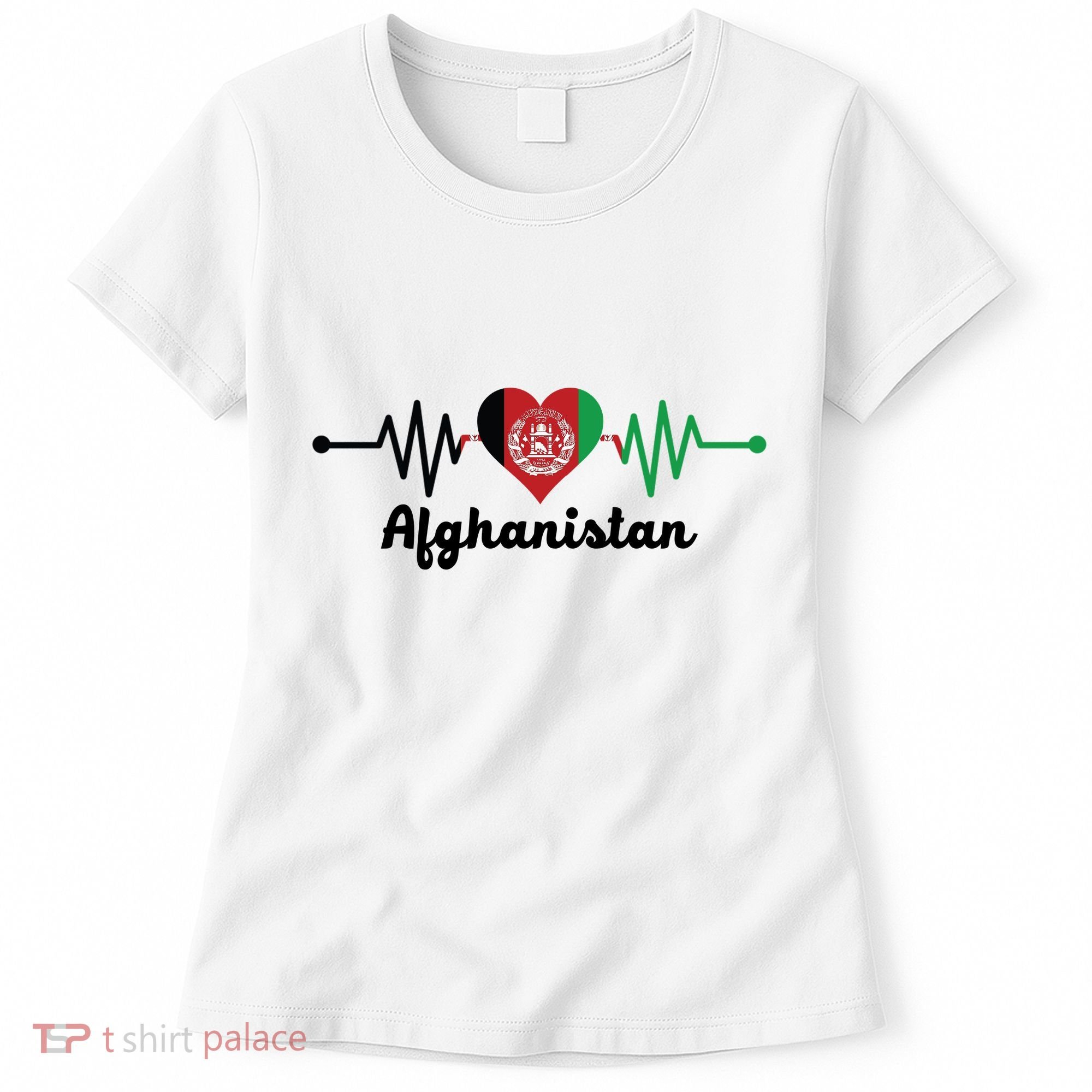 Afghanistan Heart Love Pulse Flag Support Women's T-Shirt