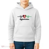 Afghanistan Heart Love Pulse Flag Support Kids Hoodie thumb 4
