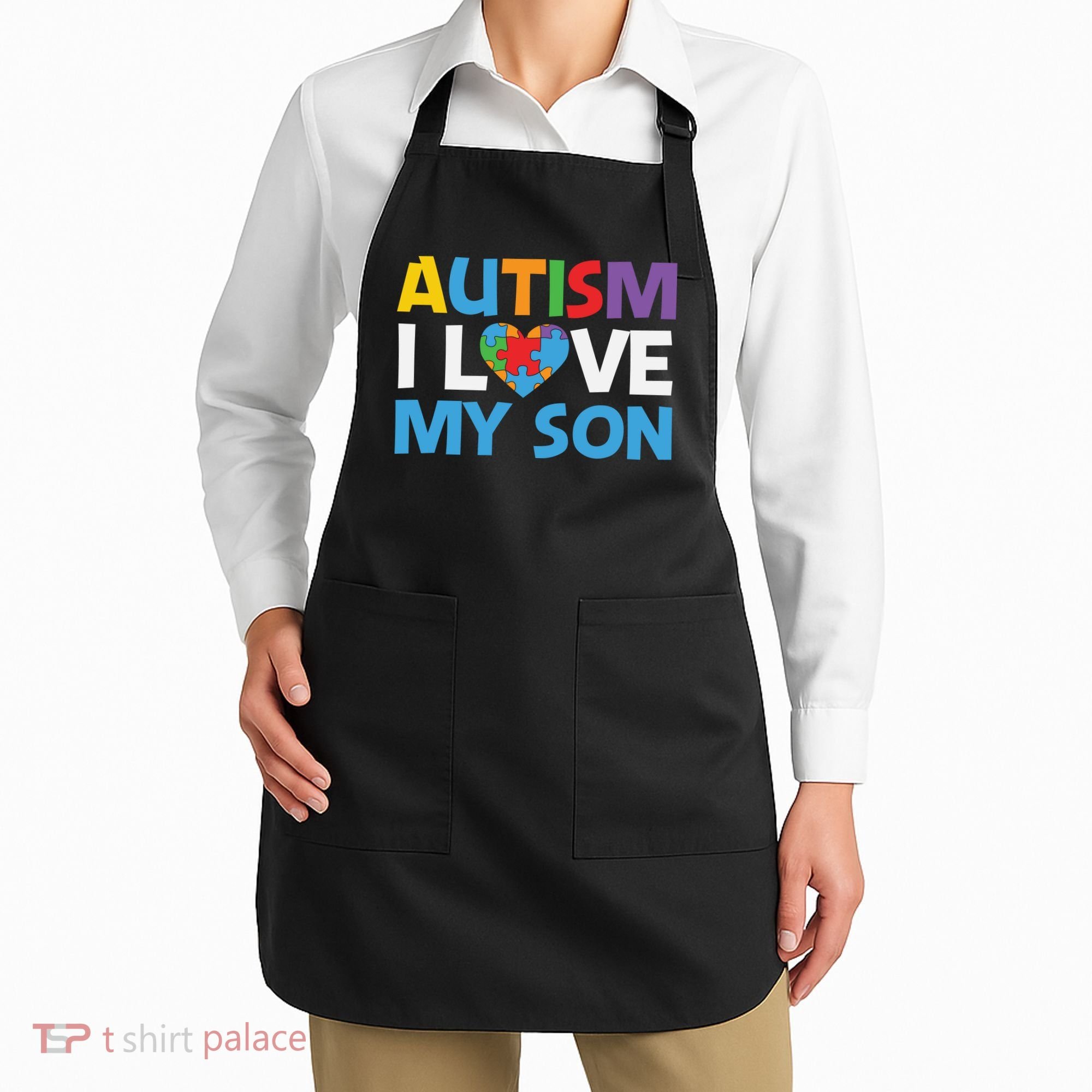 Autism Heart Love Autism Puzzle, Autism Mom Apron