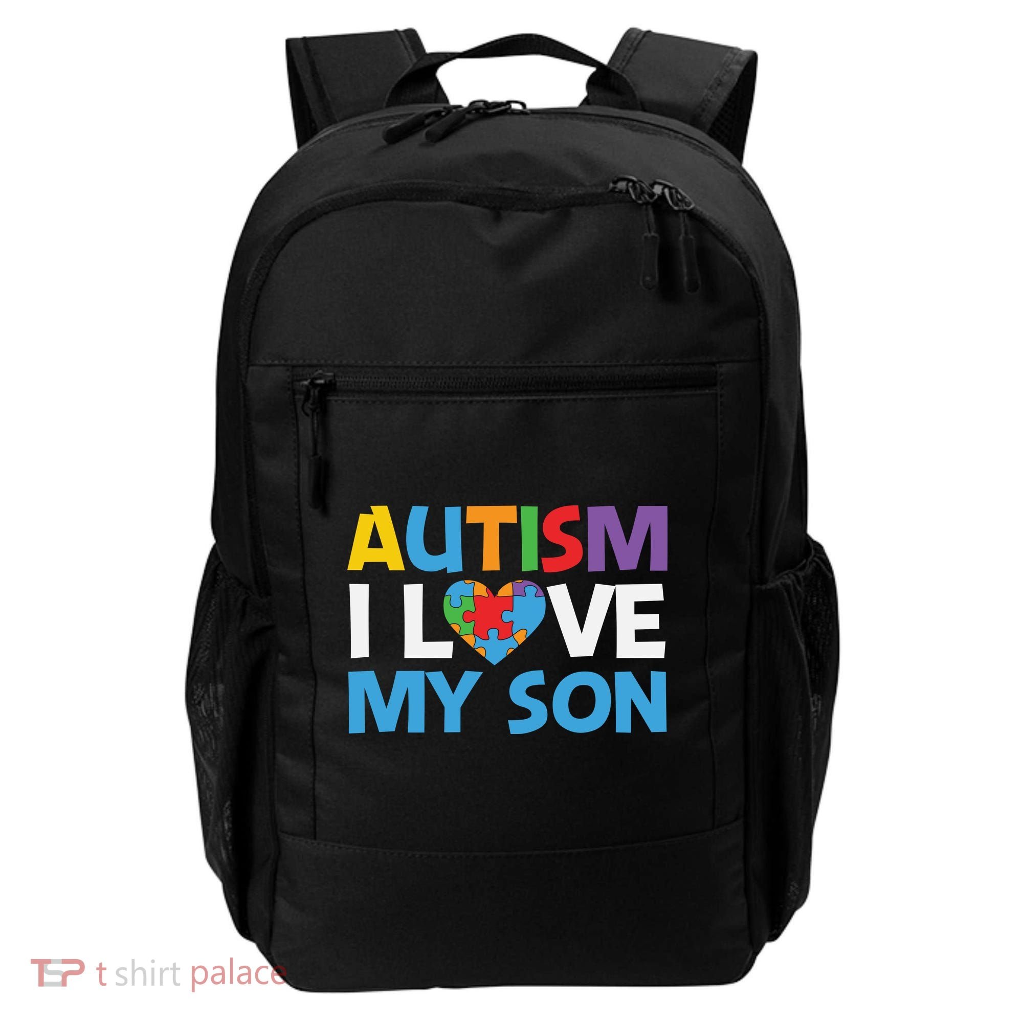 Autism Heart Love Autism Puzzle, Autism Mom Backpack
