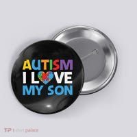 Autism Heart Love Autism Puzzle, Autism Mom Button thumb 0
