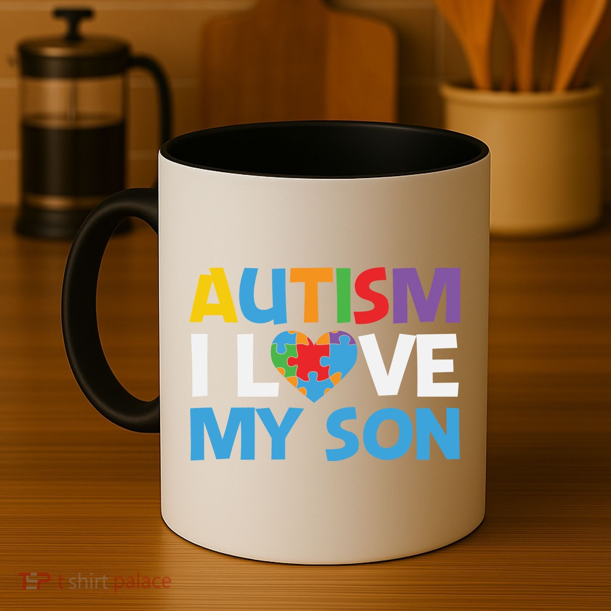 Autism Heart Love Autism Puzzle, Autism Mom Coffee Mug