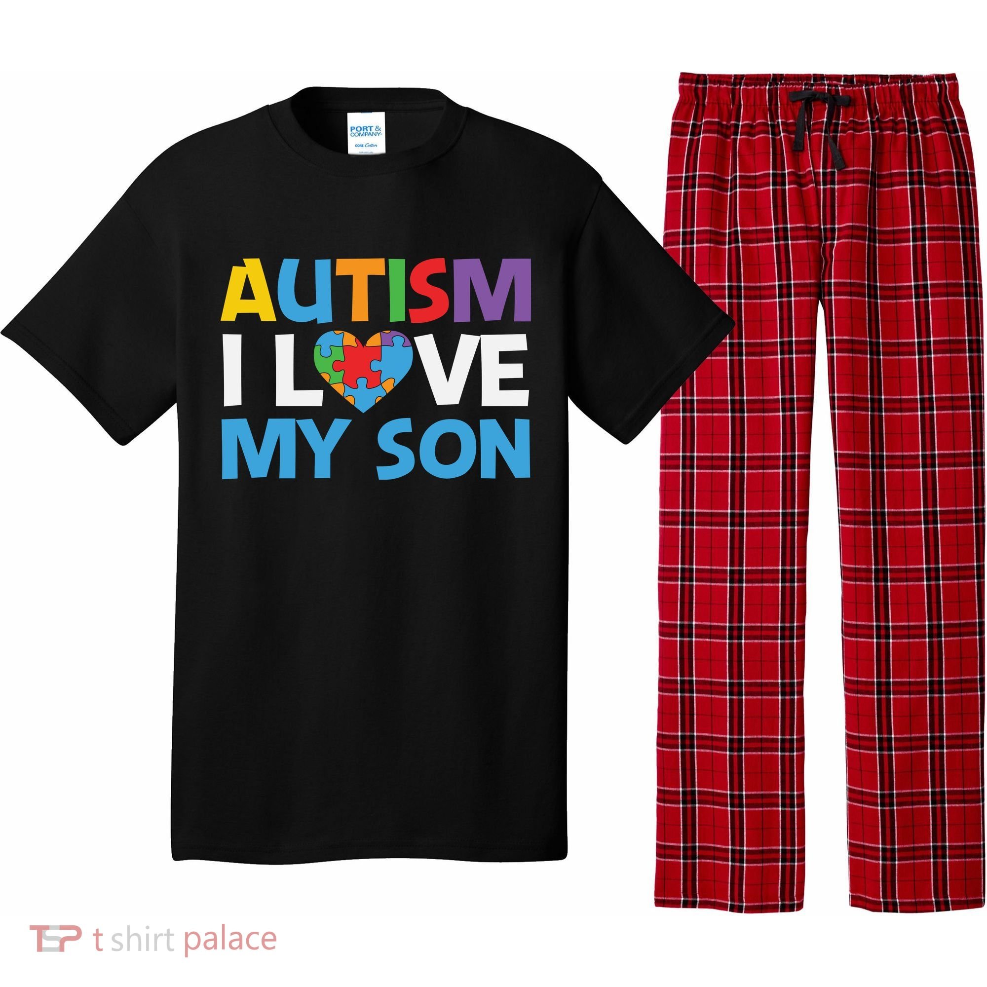 Autism Heart Love Autism Puzzle, Autism Mom Pajama Set