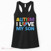Autism Heart Love Autism Puzzle, Autism Mom Women's Tank Top thumb 0