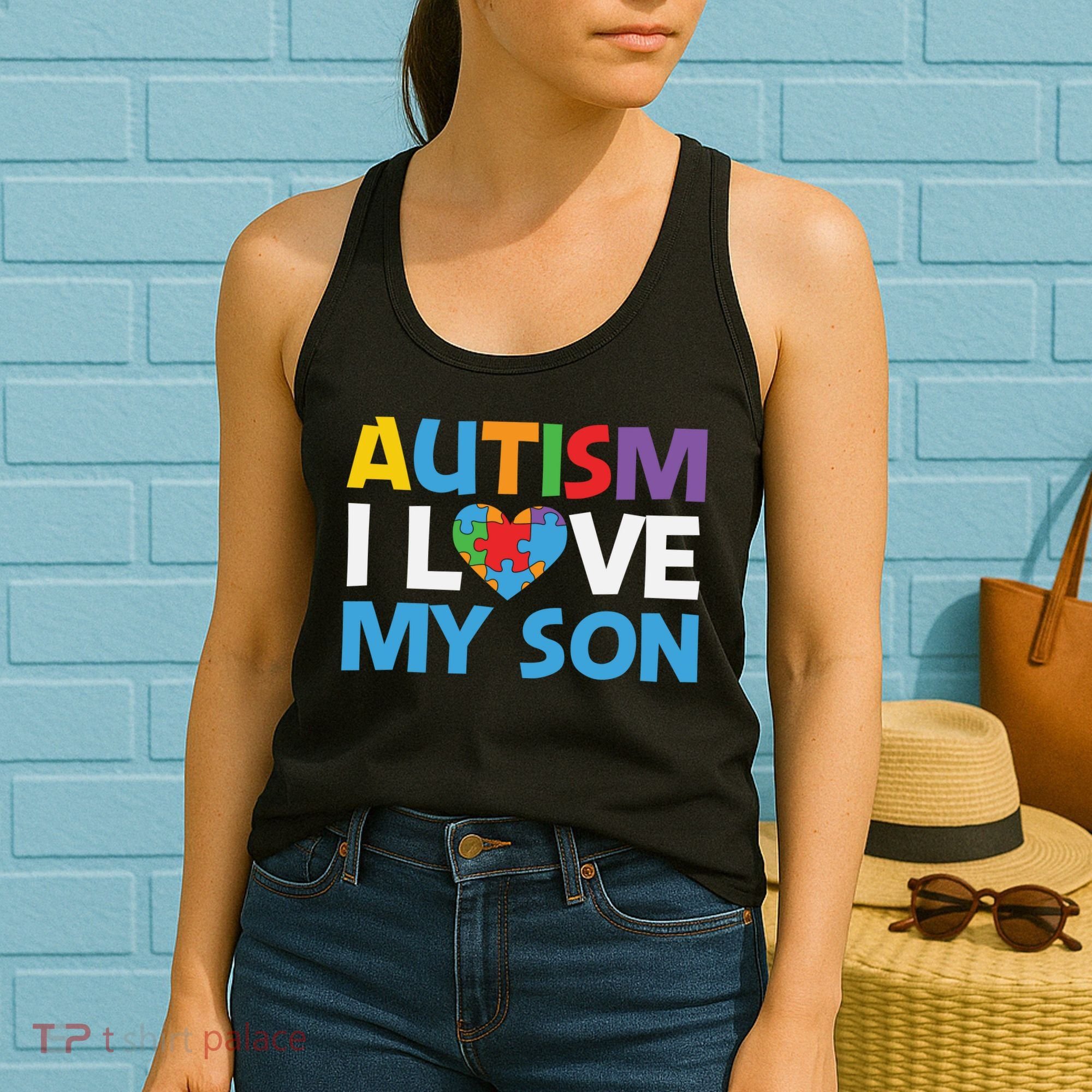Autism Heart Love Autism Puzzle, Autism Mom Women's Tank Top
