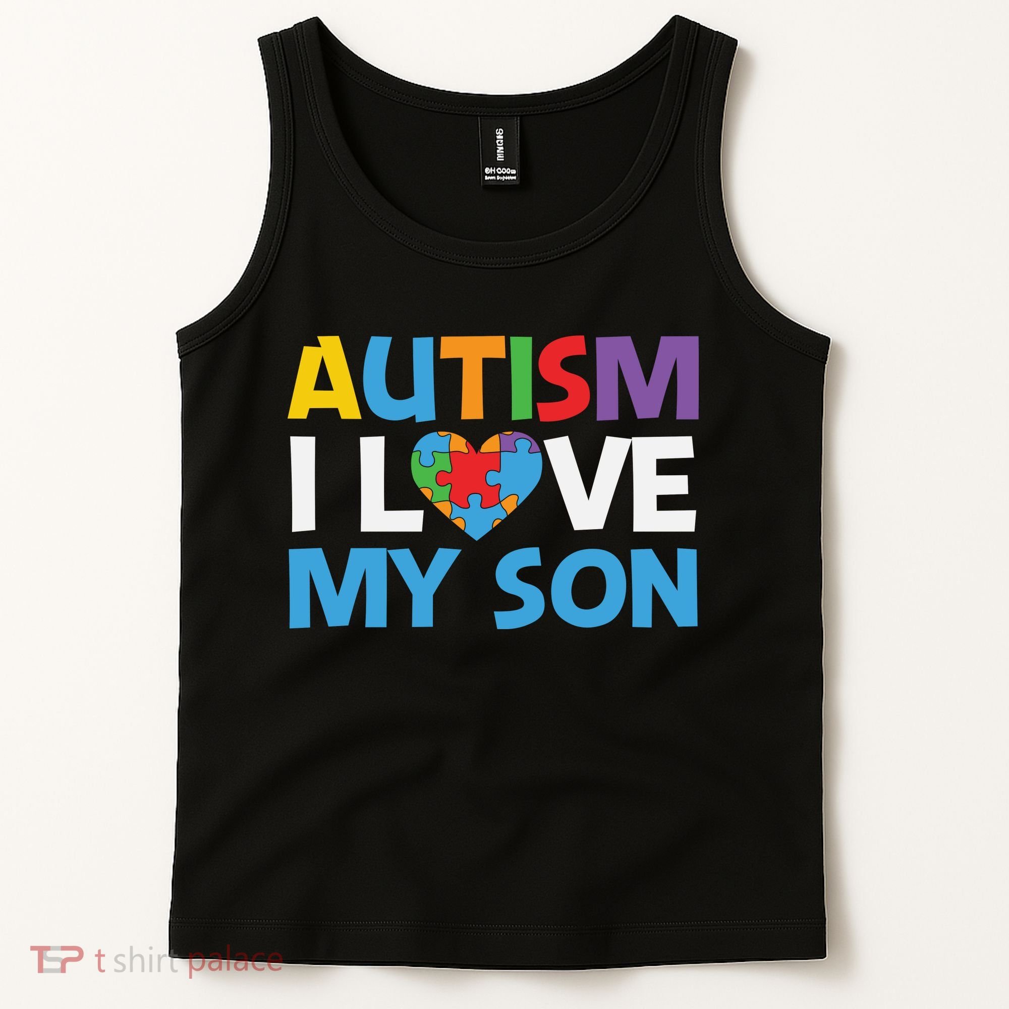 Autism Heart Love Autism Puzzle, Autism Mom Tank Top