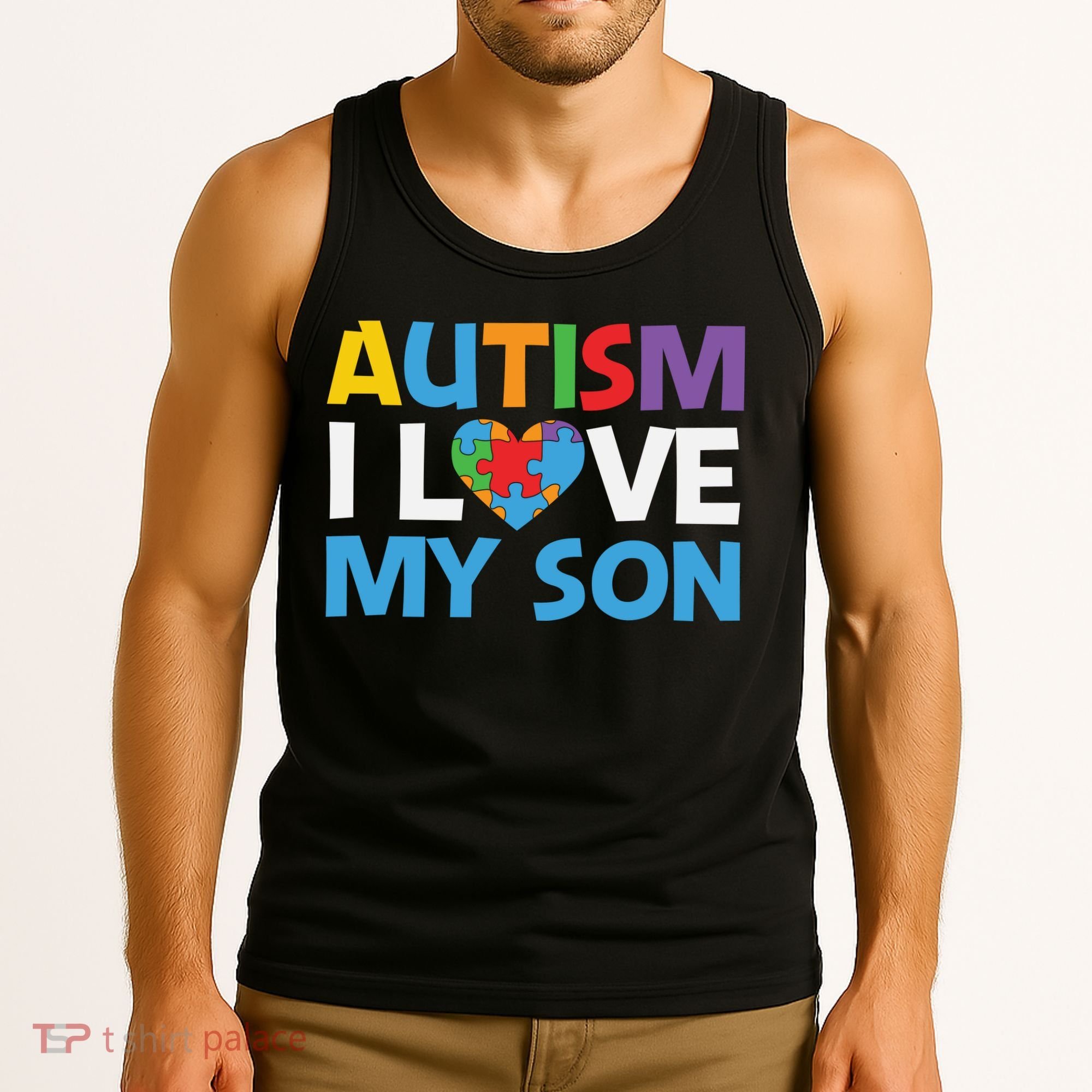 Autism Heart Love Autism Puzzle, Autism Mom Tank Top