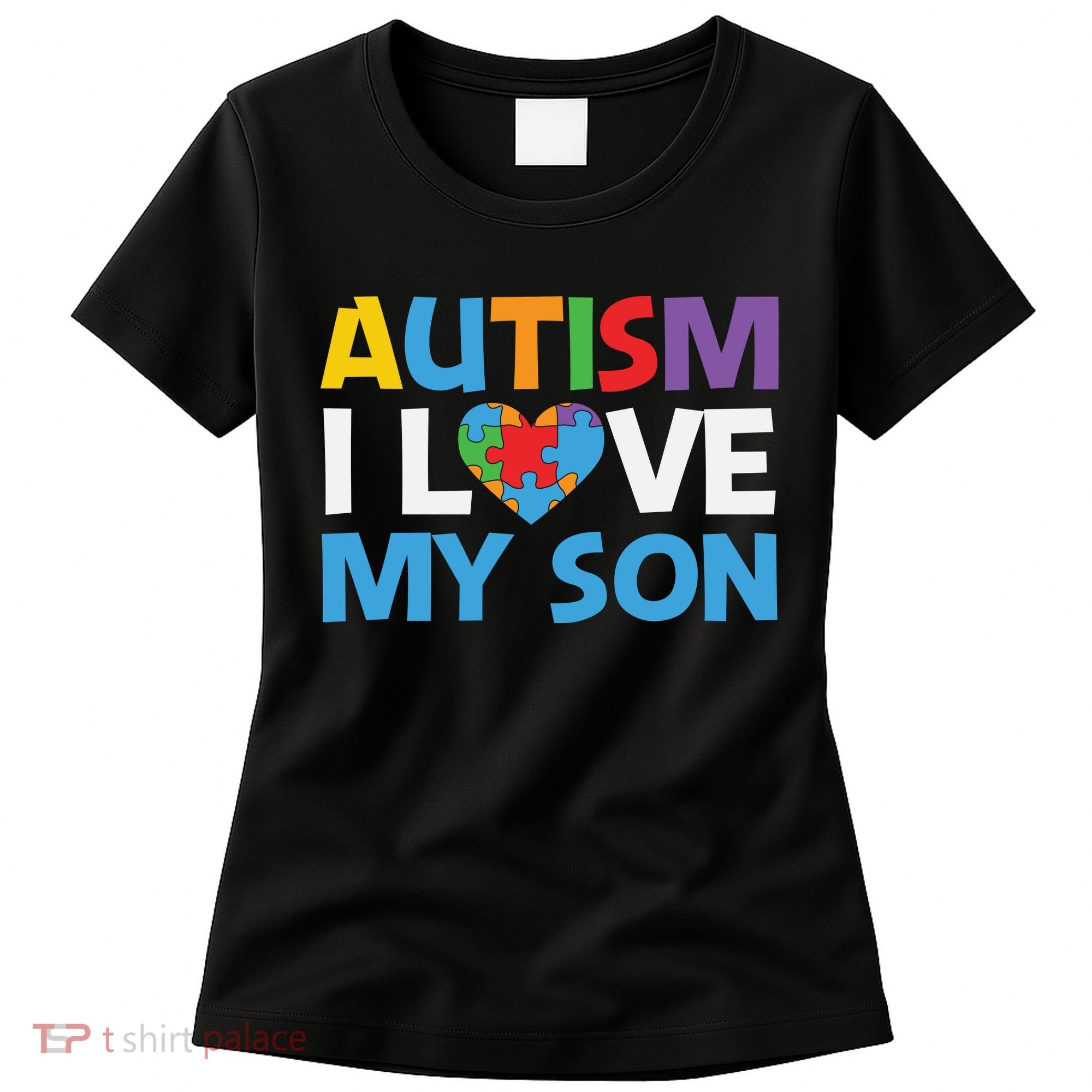 Autism Heart Love Autism Puzzle, Autism Mom Women's T-Shirt
