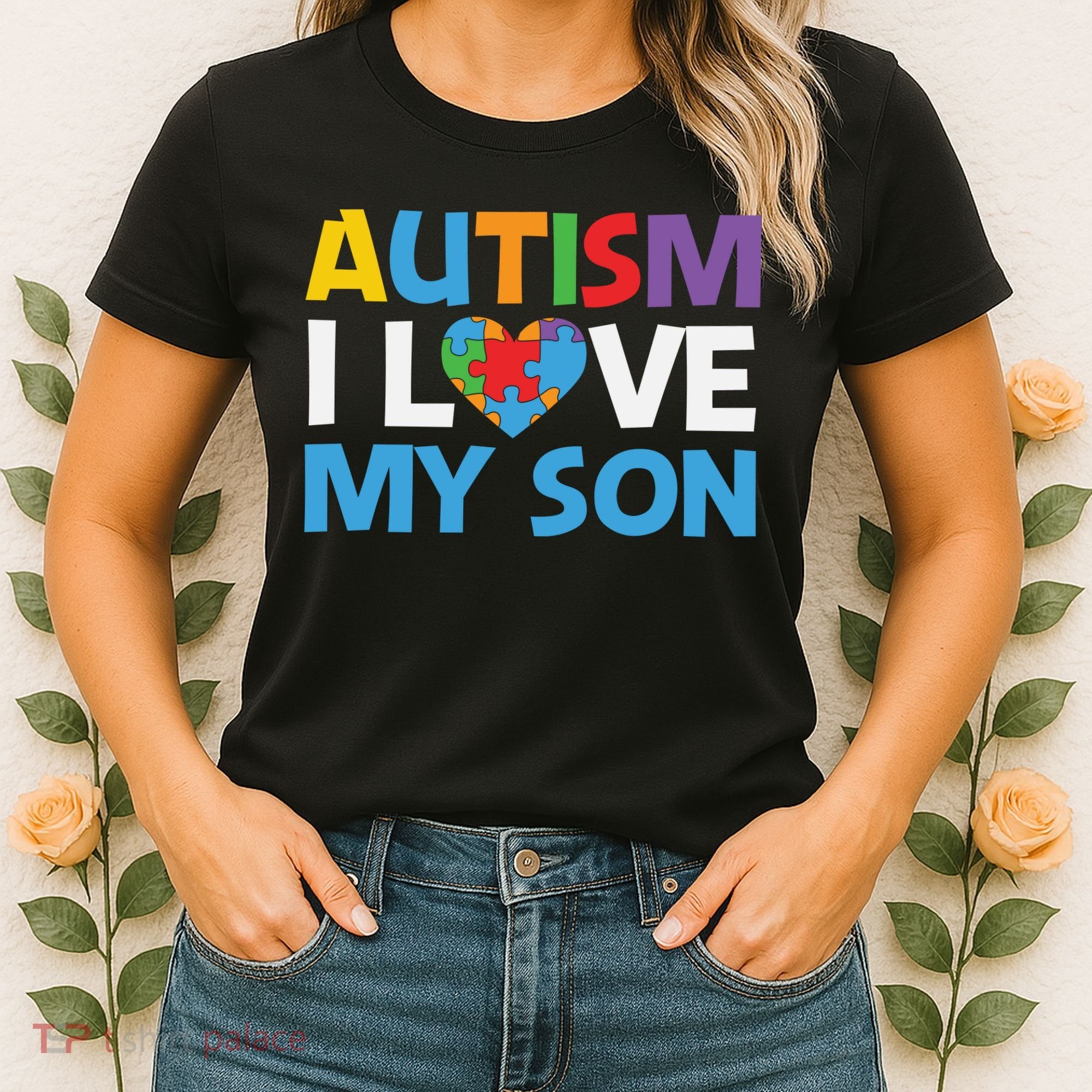 Autism Heart Love Autism Puzzle, Autism Mom Women's T-Shirt