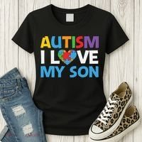 Autism Heart Love Autism Puzzle, Autism Mom Women's T-Shirt thumb 3