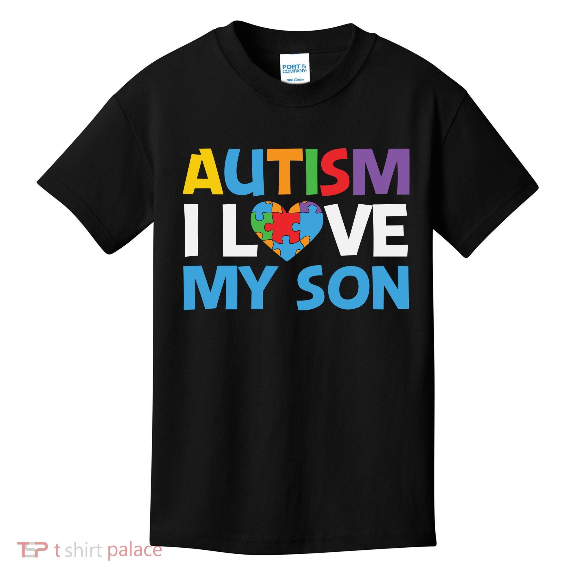 Autism Heart Love Autism Puzzle, Autism Mom Kids T-Shirt