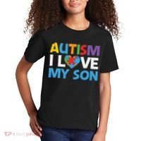 Autism Heart Love Autism Puzzle, Autism Mom Kids T-Shirt thumb 2