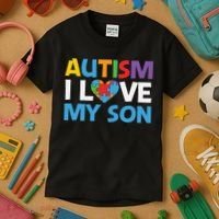 Autism Heart Love Autism Puzzle, Autism Mom Kids T-Shirt thumb 3
