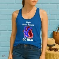 American Heart Month Go Red For Heart Disease Awareness Gift Women's Tank Top thumb 2
