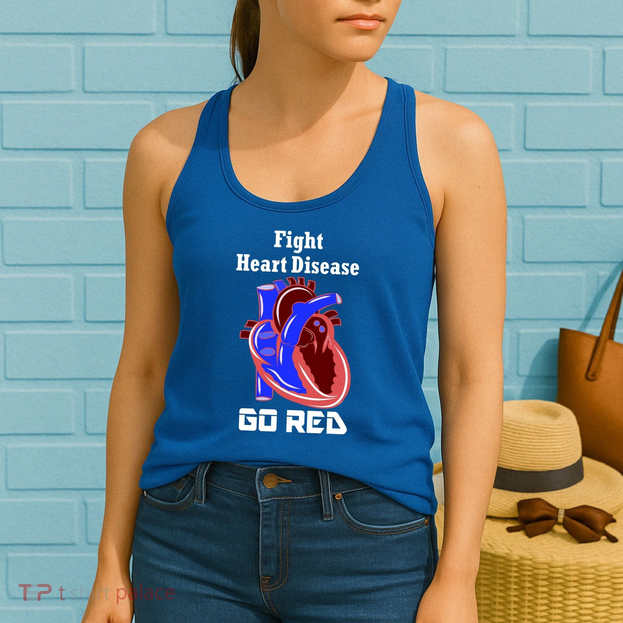 American Heart Month Go Red For Heart Disease Awareness Gift Women's Tank Top