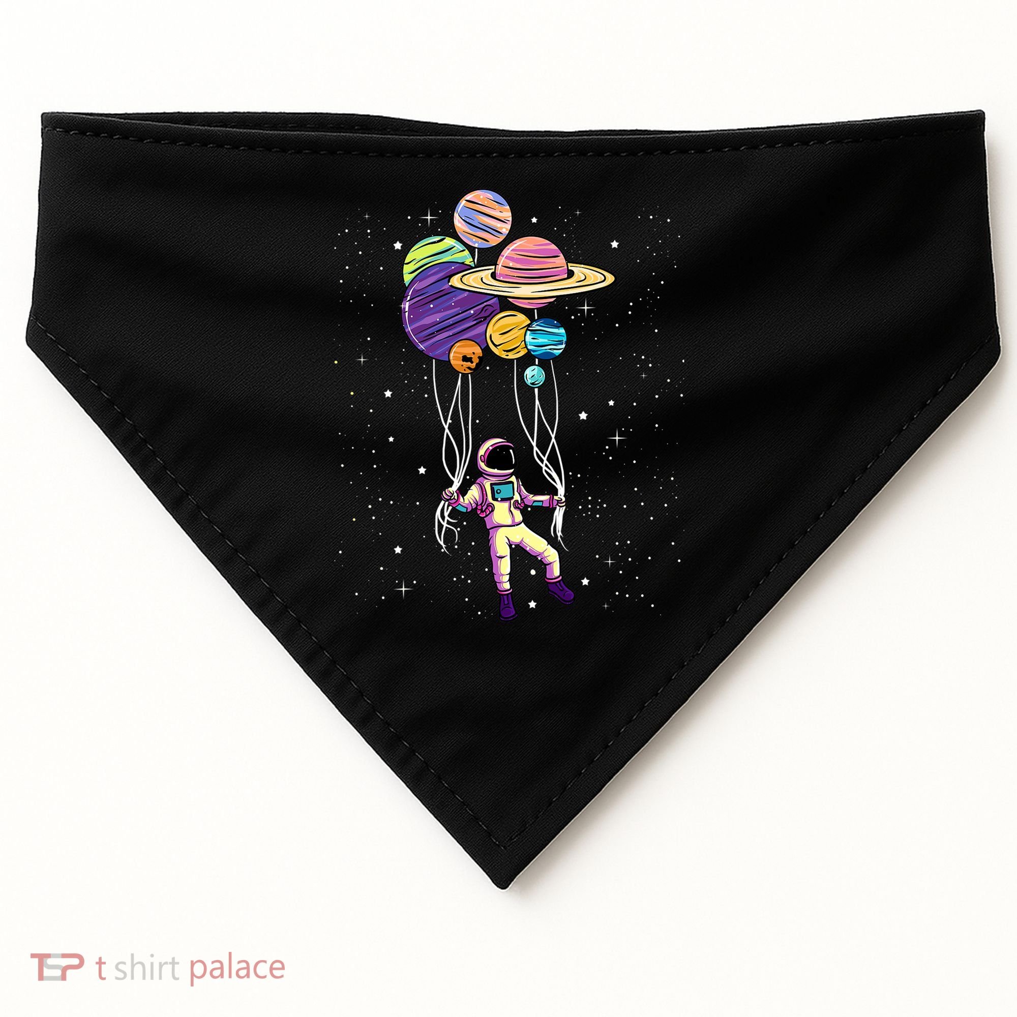 Astronaut Holding Planet Balloons STEM Kids USA-Made Doggie Bandana
