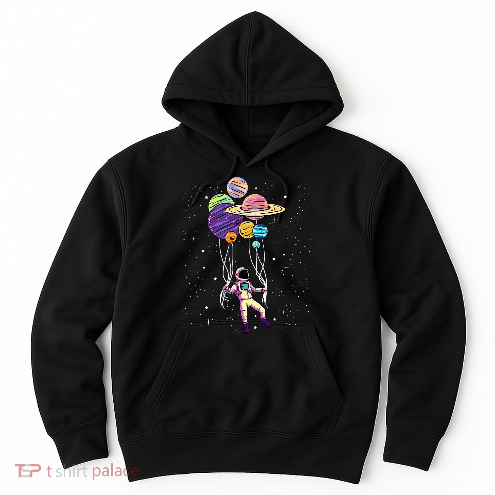 Astronaut Holding Planet Balloons STEM Kids Hoodie
