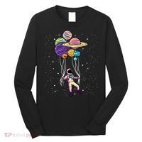 Astronaut Holding Planet Balloons STEM Kids Long Sleeve Shirt thumb 0