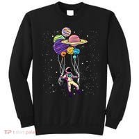 Astronaut Holding Planet Balloons STEM Kids Sweatshirt thumb 0