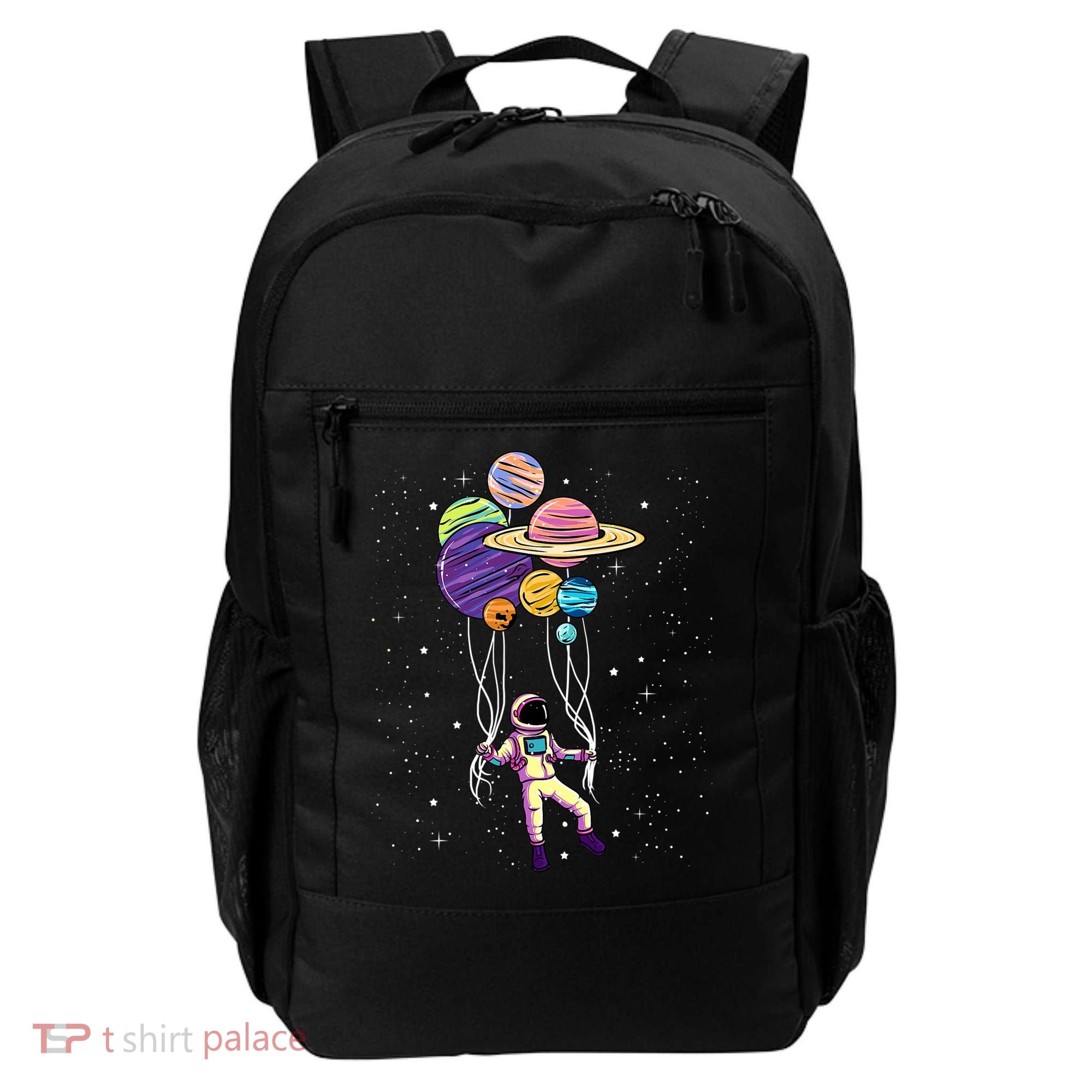 Astronaut Holding Planet Balloons STEM Kids Backpack