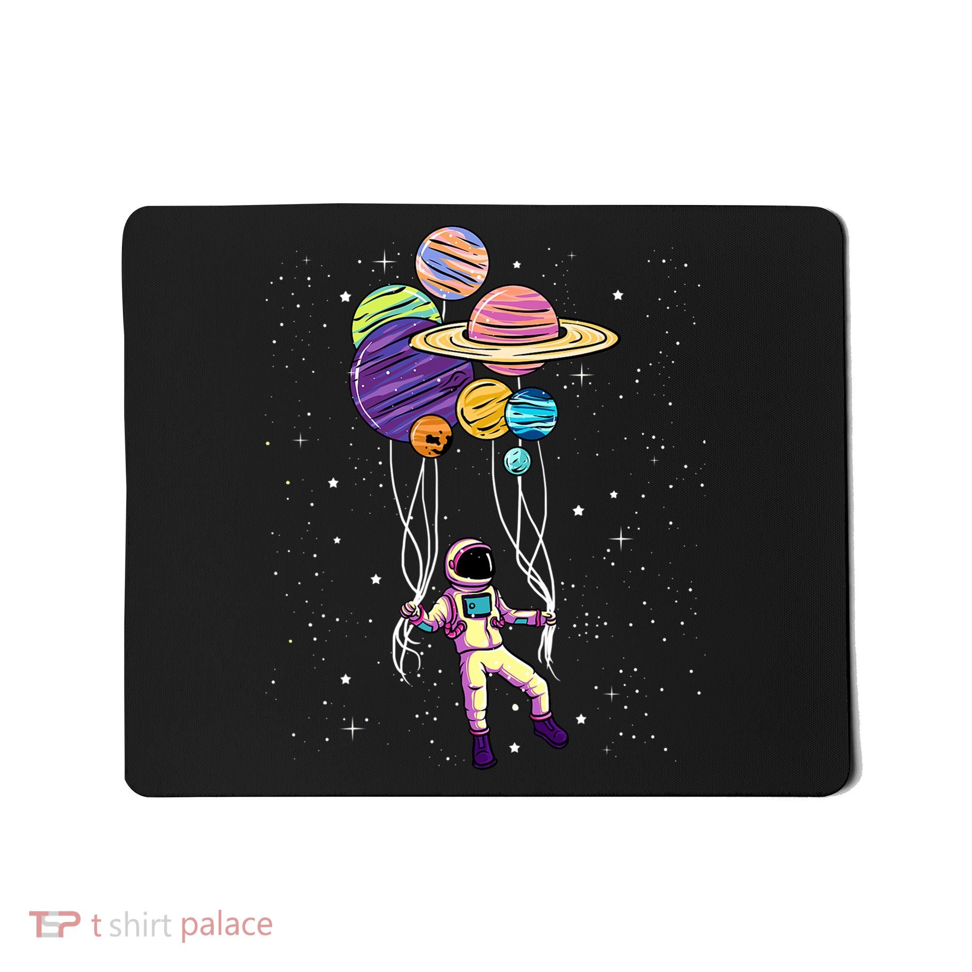 Astronaut Holding Planet Balloons STEM Kids Mousepad