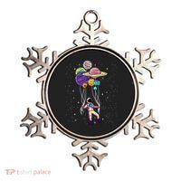 Astronaut Holding Planet Balloons STEM Kids Ornament thumb 0