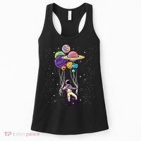 Astronaut Holding Planet Balloons STEM Kids Women's Tank Top thumb 0